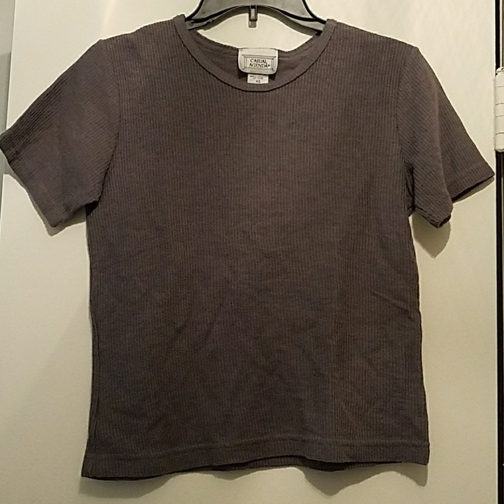 Dark Gray Waffle-Knit T-shirt size XS short sleeve